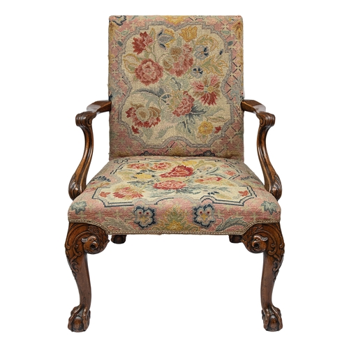 238 - 19th centuryA pair of needlework upholstered Gainsborough chairsWith profusely carved front and back... 