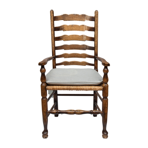 239 - A suite of ten ladder back chairs, caned with squabs, including two carversProperty of a GentlemanDi... 