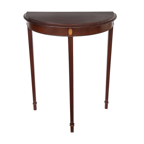 259 - Property of a Gentleman20th CenturyAn Adams style demi-lune side tableWith fluted legs and fanned sa... 