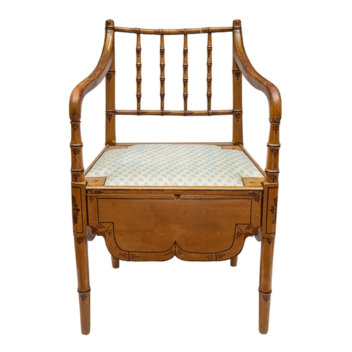 268 - An assortment of furniture, to include:[a] Mid-19th Century, A simulated bamboo commode chair[b] A m... 