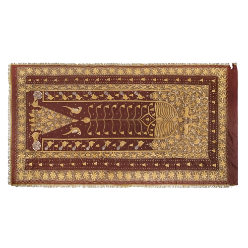 290 - Ottomanc. 1900A gold thread embroidered wool tapestryProperty of an academic collectorDimensions... 