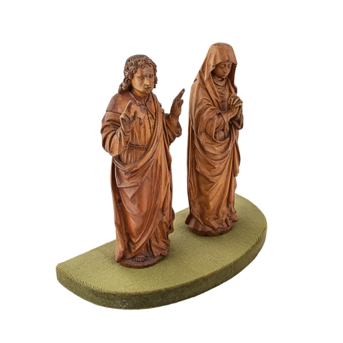 312 - Flemish16th CenturyA pair of Joseph and Mary boxwood sculptures in the round