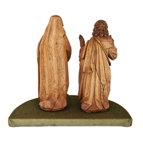 312 - Flemish16th CenturyA pair of Joseph and Mary boxwood sculptures in the round