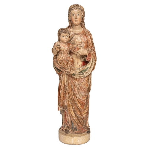 313 - ItalianEarly 15th CenturyA Sienese polychrome sculpture of the Madonna and ChildProperty of a Distin... 