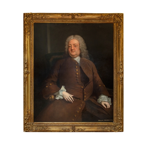 334 - Circle of Thomas Hudson, Three-quarter length portrait of William Osborne, Esq.Oil on canvasProperty... 