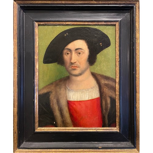 347 - Attributed to Corneille de Lyon (1500 - 1575)A portrait of a gentlemanOil on panelNote:Corneille de ... 