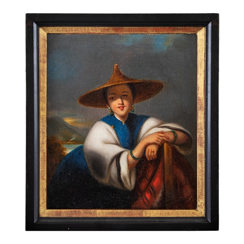 374 - George Chinnery (1774 - 1852)A portrait of Chinese Sampan girl of Macaoc. 1850Oil on canvasProperty ... 