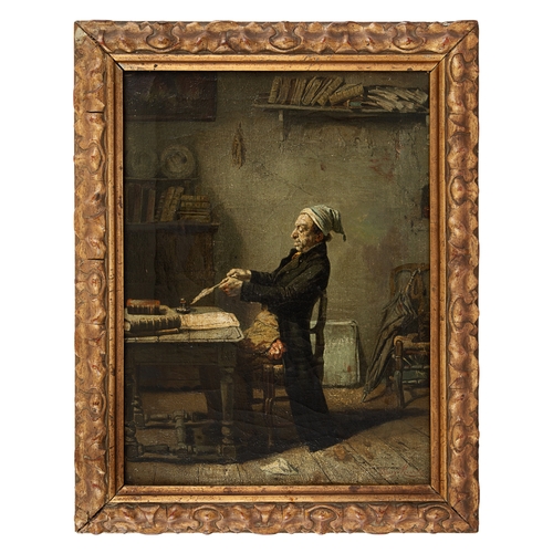 381 - Property of St Mary The BoltonsFranz Meerts (1836 - 1896)A gentleman cutting quill pensOil on canvas... 