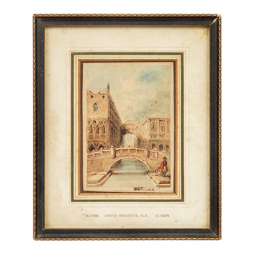 388 - David Roberts RA (1796 - 1864)A pair of watercolours of European views Watercolour on paperProperty ... 