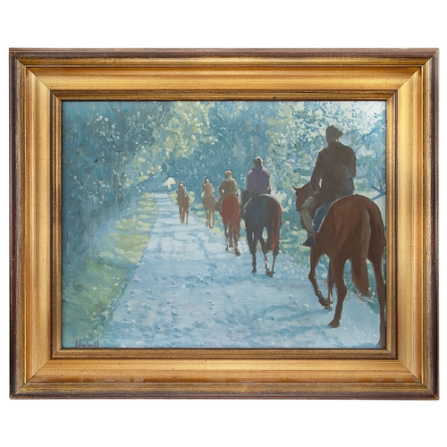 395 - To be sold without reserveProperty of a GentlemanPeter Howell (b. 1932)Returning from exerciseOil on... 