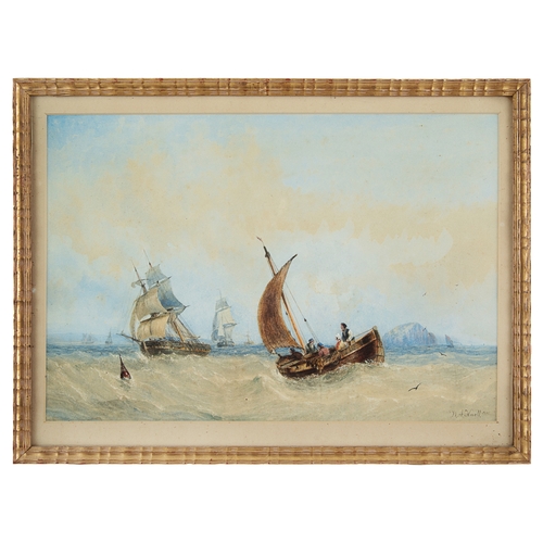 400 - William Adolphus Knell (1801 - 1875)A pair of seascapesWatercolour on paperSigned and dated, lower r... 