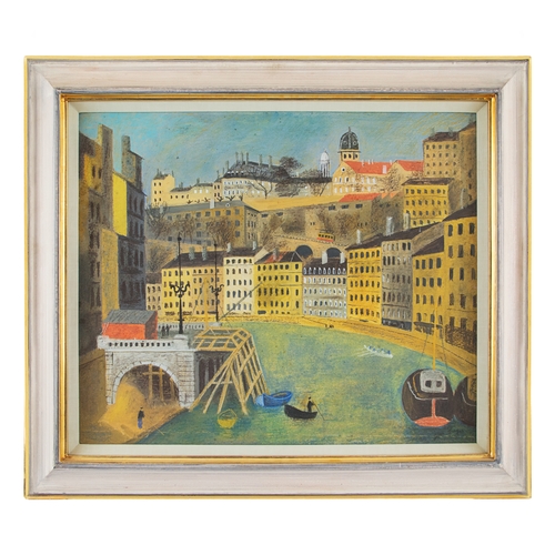 404 - Property of a GentlemanJ. Hugo (1894 - 1984)A canal sceneSigned bottom rightPastel on paperDimension... 