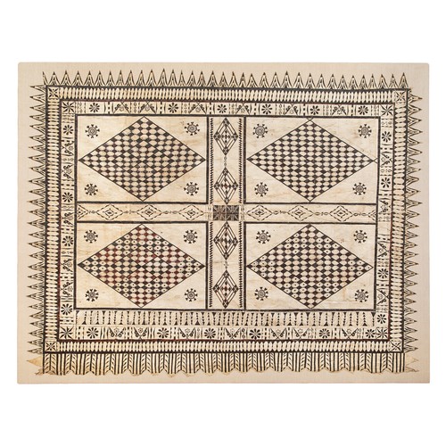 413 - Property of a NoblemanFijian19th/Early 20th CenturyA large decorative 'Tapa' barkcloth designMounted... 