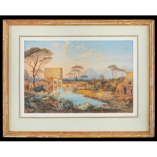 418 - 19th CenturyBuildings on an exotic riverbankWatercolour on paperProperty of a GentlemanDimensions:(P... 