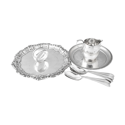 429 - Property of a NoblemanA mixed assortment of silver and silver-plate[a] Two small dishes, one engrave... 