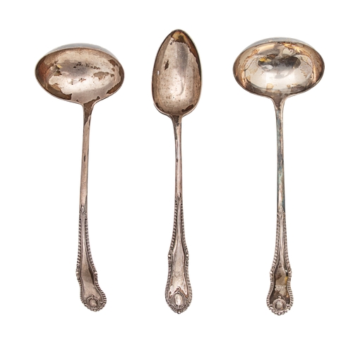 434 - Early 20th Century, A pair of ladles and a matching serving spoon[a] Sheffield, 1902, A pair of... 