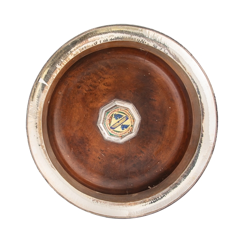 439 - Omar Ramsden (1873 - 1939)A fine George V silver mounted and enamel mazer bowlMark of Omar Ramsdsen,... 