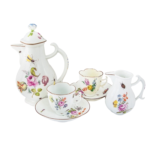 487 - To be sold without reserveProperty of LadyMeissen 18th CenturyA six piece coffee set decorated with ... 