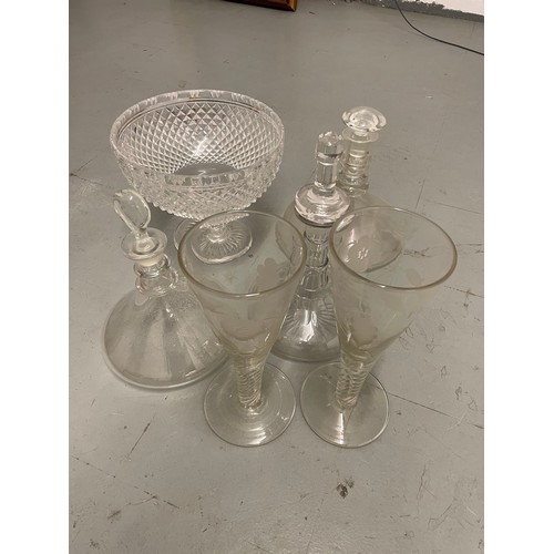 496 - To be sold without reserveProperty of a GentlemanAntiqueA mixed group of glass[a] A pair of oversize... 