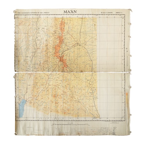 518 - A section of the Hejaz railway as blown up by T. E. Lawrence and his Arab Army, as well as a map pos... 