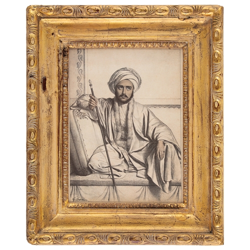 535 - Property of a Lady20th CenturyTwo prints of Middle Eastern gentlemen smoking[a] After Dupre, in a ca... 