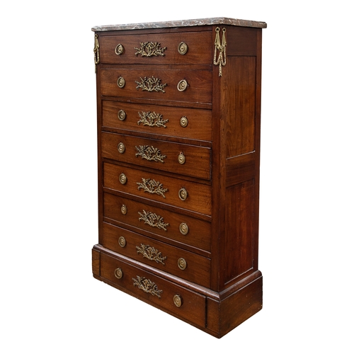 212 - Property of a gentleman Louis XVIA mahogany and ormolu mounted sommelier, with marble topStampe... 