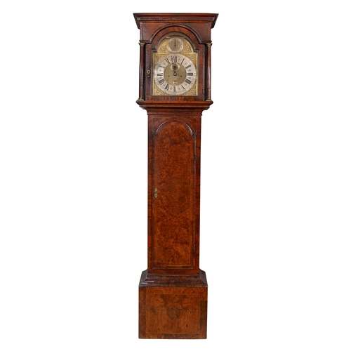 222 - Queen Anne grandfather clock By Peter KingBurr walnutProperty of a gentleman Dimensions:84 in. ... 