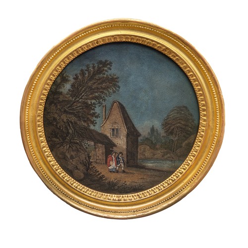 418A - Circle of Benjamin Zobel, c. 1790A pair of round sand-work picturesTo be sold without reservePropert... 