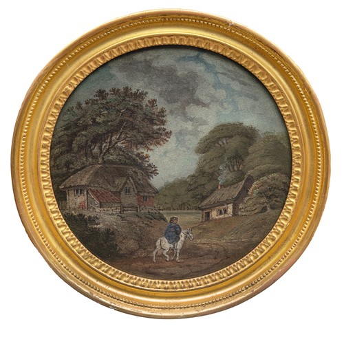 418A - Circle of Benjamin Zobel, c. 1790A pair of round sand-work picturesTo be sold without reservePropert... 