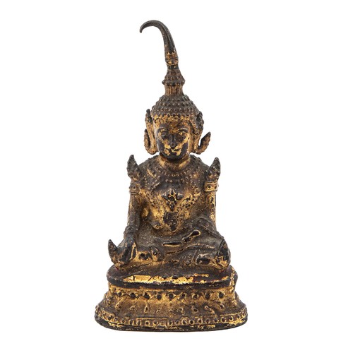 534 - Probably 17th/18th CenturyA small Thai or Nepalese gilt lacquered bronze buddhaProvenance: Gorringes... 