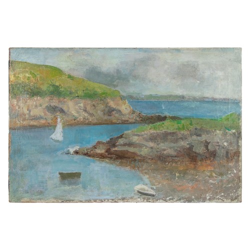 400A - Rodrigo Moynihan RA (1910 - 1990)Cliffs, CornwallOil on canvas, unframedSigned and titled, verso 