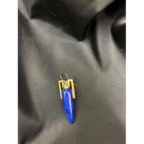 66 - A large pair of 18 carat gold and lapis lazuli amphora pendant earringsWeight:Approximately 40 grams... 