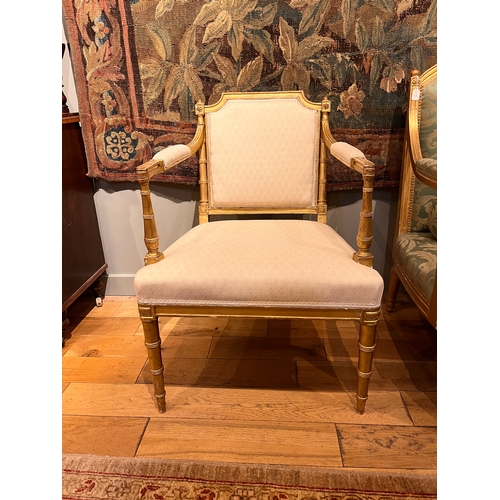 207 - Late 18th Century, EnglishA pair of small giltwood upholstered armchairsProperty of a gentlemanDimen... 