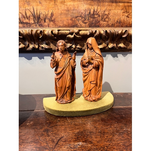 312 - Flemish16th CenturyA pair of Joseph and Mary boxwood sculptures in the round