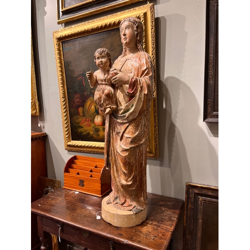 313 - ItalianEarly 15th CenturyA Sienese polychrome sculpture of the Madonna and ChildProperty of a Distin... 