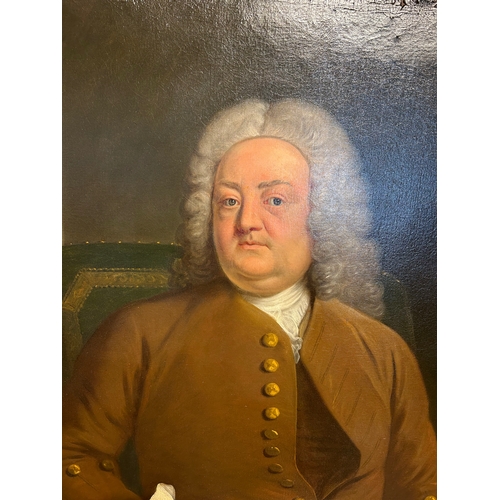 334 - Circle of Thomas Hudson, Three-quarter length portrait of William Osborne, Esq.Oil on canvasProperty... 