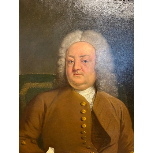 334 - Circle of Thomas Hudson, Three-quarter length portrait of William Osborne, Esq.Oil on canvasProperty... 