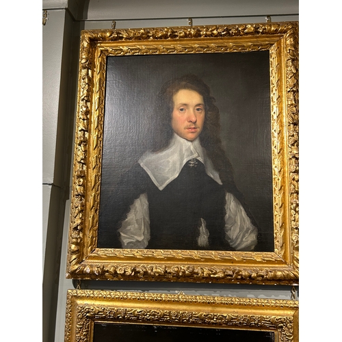 342 - Circle of Sir Anthony Van Dyck (1599 - 1641)A portrait of a young man in black jacket with white ruf... 