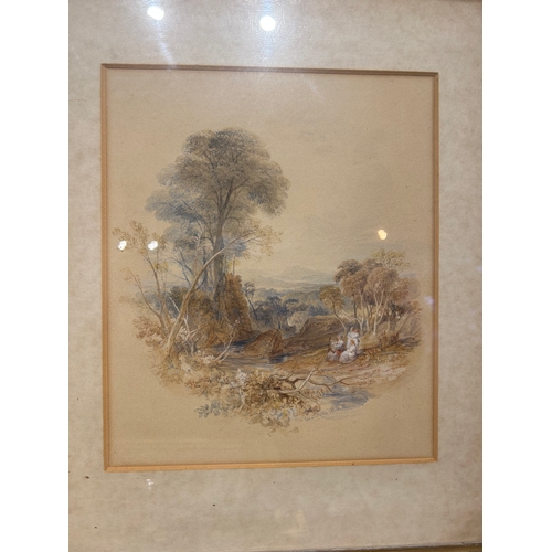 387 - William Leighton Leitch (1804 - 1883)Three watercolours[1] a pastoral landscape with figuresSigned a... 