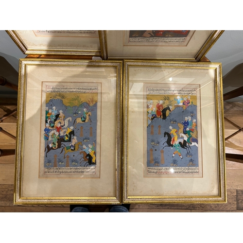 539 - Late 19th centuryFour Persian miniatures, with annotated bordersTo be sold without reserveProperty o... 