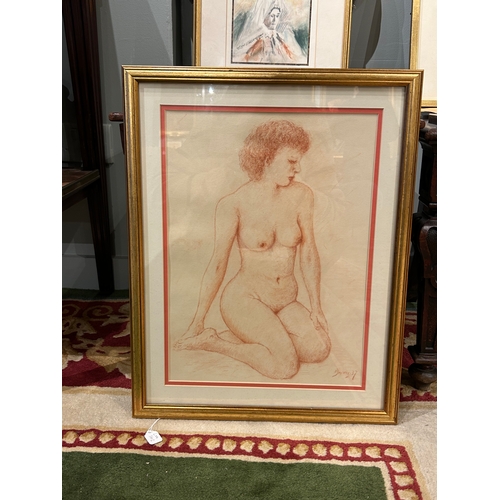 542 - Property of a LadyErik Werenskiold (Norwegian, 1855 - 1938)A sanguine study of a nude womanSanguine ... 