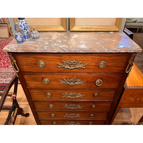 212 - Property of a gentleman Louis XVIA mahogany and ormolu mounted sommelier, with marble topStampe... 