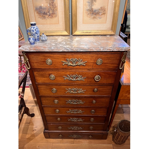 212 - Property of a gentleman Louis XVIA mahogany and ormolu mounted sommelier, with marble topStampe... 