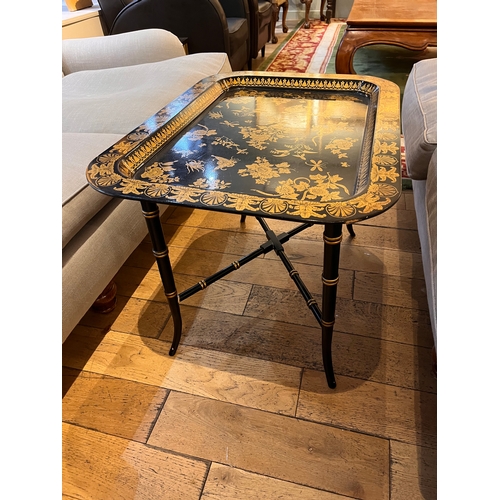 231 - A black lacquer simulated bamboo tray tableTo be sold without reserveProperty of a GentlemanDimensio... 