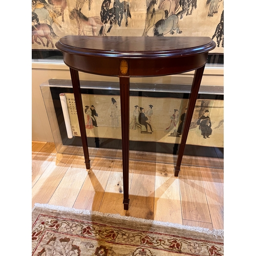 259 - Property of a Gentleman20th CenturyAn Adams style demi-lune side tableWith fluted legs and fanned sa... 