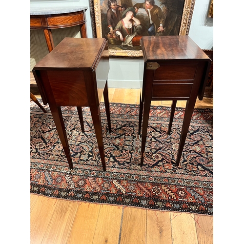 266 - Early 19th Century, EnglishA near pair of articulated mahogany bedside/side tables with excellent br... 