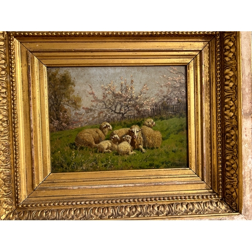 382 - William Baird (1872 - 1899)Sheep in a landscapeOil on panelProperty of a Distinguished Gentleman Col... 