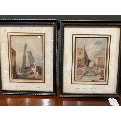 388 - David Roberts RA (1796 - 1864)A pair of watercolours of European views Watercolour on paperProperty ... 