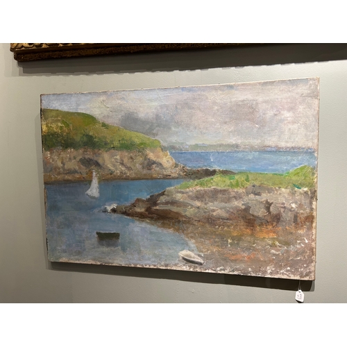 400A - Rodrigo Moynihan RA (1910 - 1990)Cliffs, CornwallOil on canvas, unframedSigned and titled, verso 