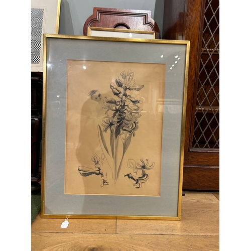 420 - Mid 20th CenturyHyacinth and figureWatercolour on paperSigned and dated, lower leftProperty of a Nob... 